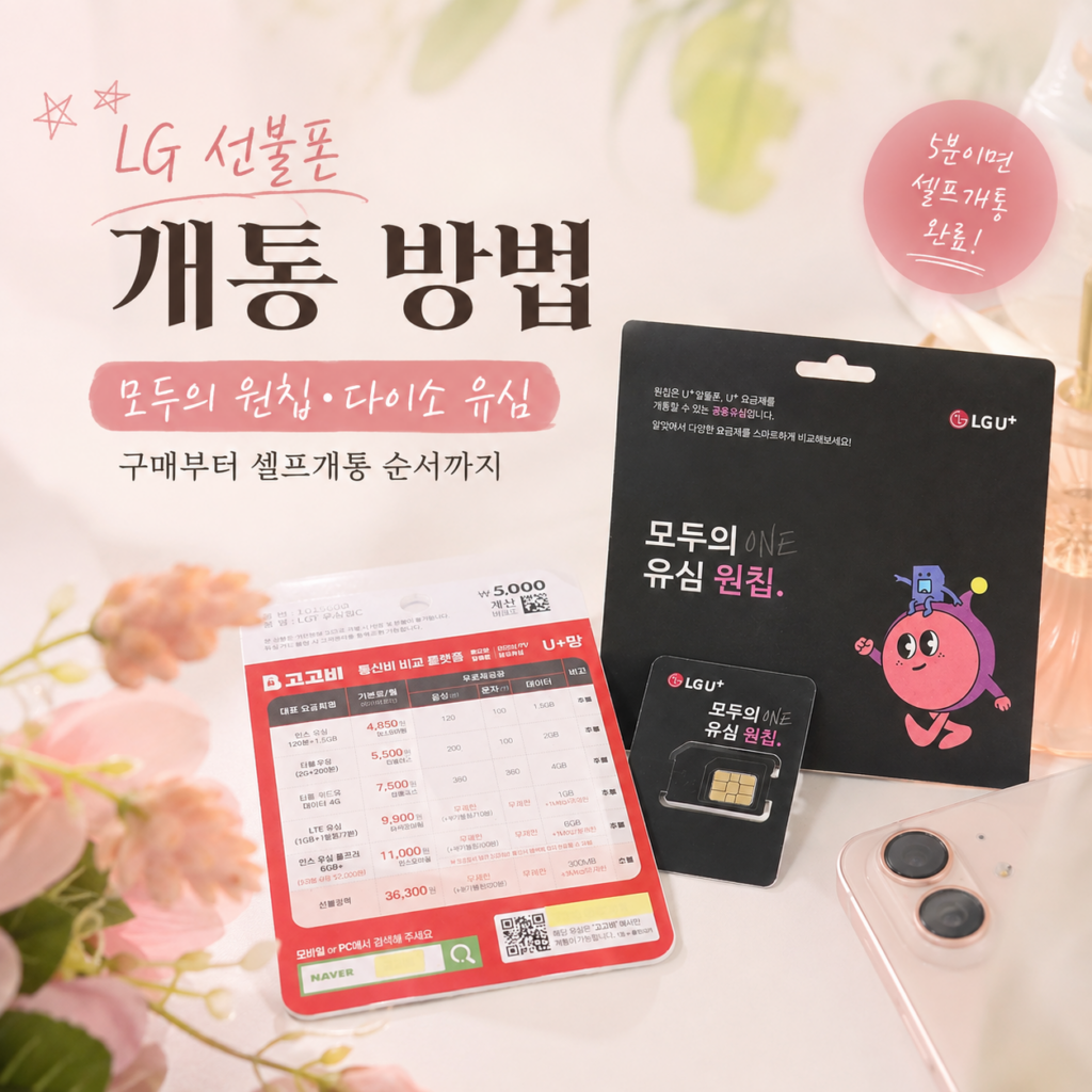 LG선불폰 개통 방법｜모두의 원칩·다이소 유심 구매부터 셀프개통 순서까지