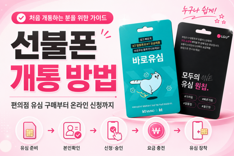 선불폰 개통 방법｜편의점 유심 구매부터 온라인 신청까지