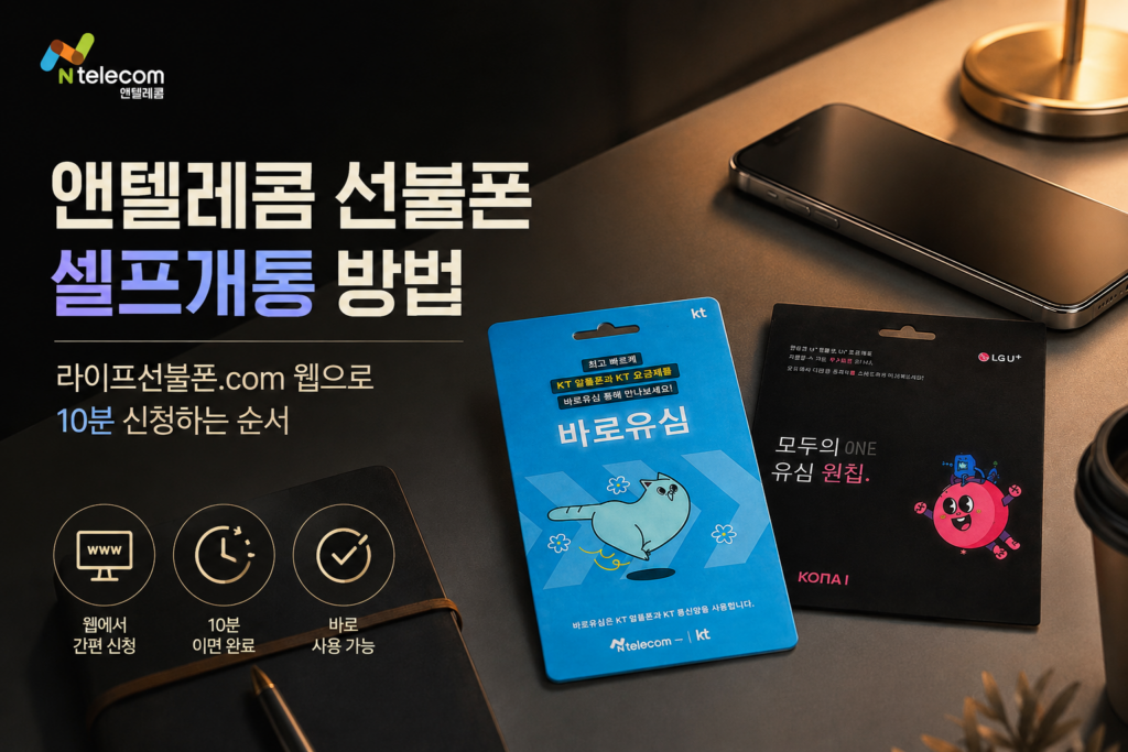 앤텔레콤 선불폰 셀프개통 방법｜라이프선불폰.com 웹으로 10분 신청하는 순서